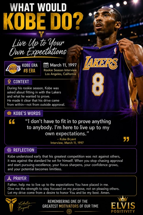 Live Up To Your Own Expectations — original What Would Kobe Do? banner with a reflection and prayer