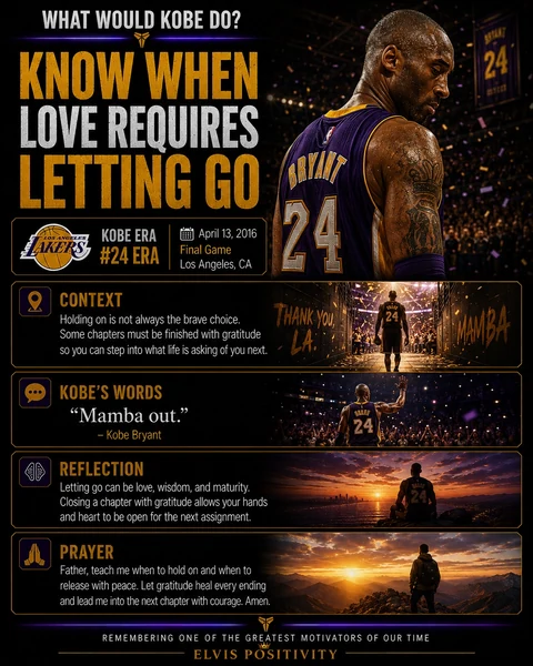 Know When Love Requires Letting Go — original What Would Kobe Do? banner with a reflection and prayer