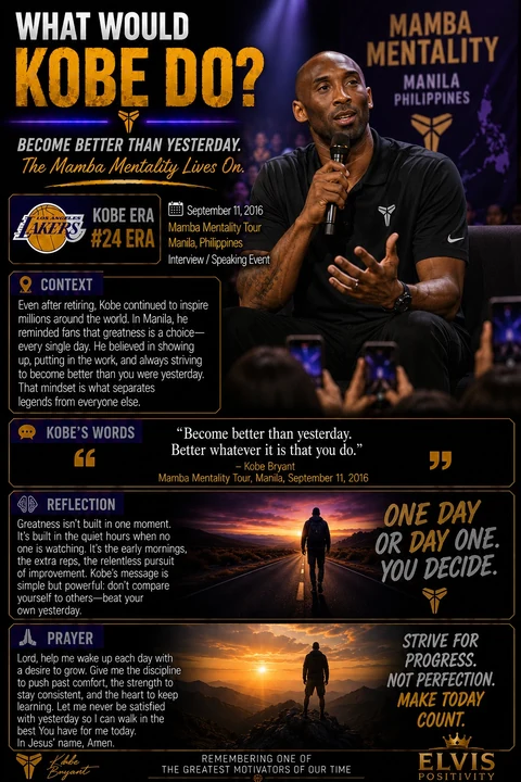 Become Better Than Yesterday — original What Would Kobe Do? banner with a reflection and prayer